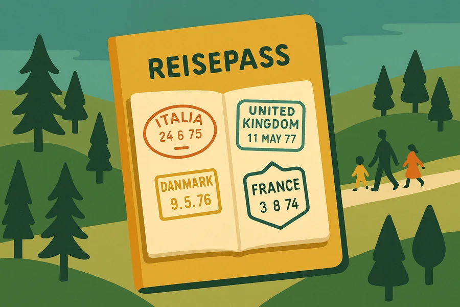 Reisen vor Schengen: Für jede Grenze ein Stempel, für jedes Land eine Kontrolle. Heute passierst du die meisten EU-Binnengrenzen ohne anzuhalten. (Privatarchiv)