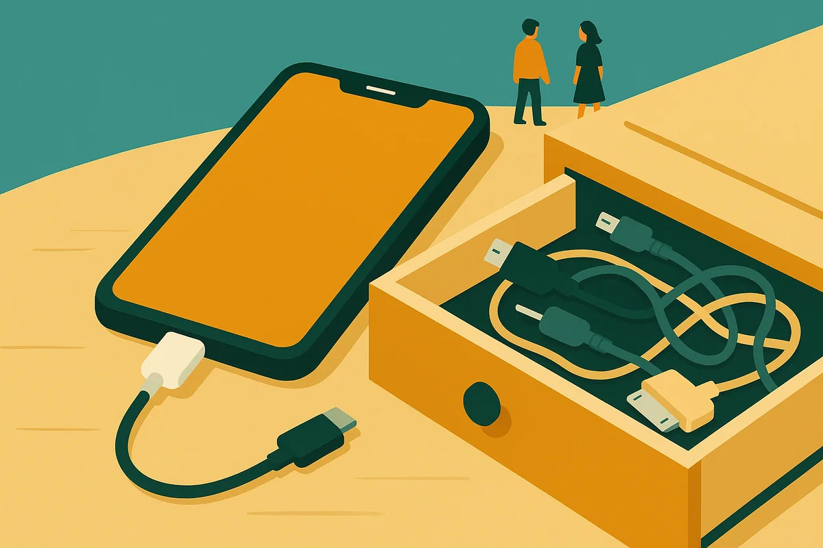 Ein Gesetz, das du in der Hand hältst: Seit 28. Dezember 2024 müssen neue Handys in der EU per USB-C laden – das Ende des Kabelsalats.