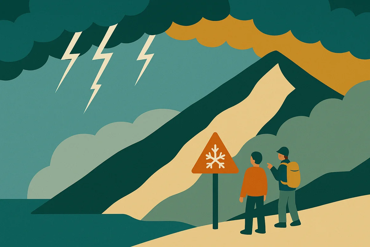 Wetterumsturz im Gebirge: Was eben noch Panorama war, wird in Minuten zur Gefahrenzone – für Wandernde wie für die Flugrettung.